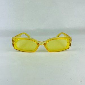 awesome rectangular translucent yellow sunglasses